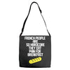 french people are so hard they eat pain for breakfast Adjustable Strap Totes