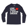 love peace and bacon grease Long Sleeve Shirts