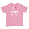 kids boys childrens i love math 1+1=11 funny Youth Tee