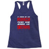 please drag across the finish line Racerback Tank