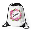 Floral Baby Name Drawstring Bags