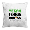 vegan because plant powered badass was not an offical tittle black Throw Pillow