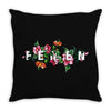Femen with Flowers Throw Pillow