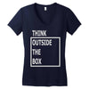 think outside the box Women's V-Neck T-Shirt