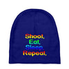 shoot eat sleep repeat gun Baby Beanies