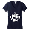 the world's greatest non biological dad Women's V-Neck T-Shirt