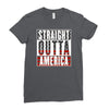 straight outta america Ladies Fitted T-Shirt