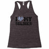i love my soldier navy camouflage Racerback Tank