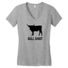 bull shirt funny small humor crude awesome beer tee cool geek nerd hum Women's V-Neck T-Shirt