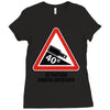 warning descent Ladies Fitted T-Shirt