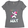 UNICORN ARE BORN IN MAY Women's Triblend Scoop T-shirt