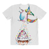 Cute Unicorn and Happy Cupcake All Over Women's T-shirt