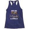 june  girl is a perfect combination of princess and warrior Racerback Tank