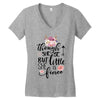 Though She Be But Little She Is Fierce Women's V-Neck T-Shirt