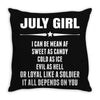 Super July Girl Throw Pillow