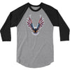 american eagle usa flag wings 3/4 Sleeve Shirt