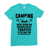 Camping Where Friends And Marshmallow Get Toasted At The Same Time Ladies Fitted T-Shirt