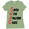 saved with amazing grace Ladies Fitted T-Shirt