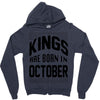 kings are born in october Zipper Hoodie