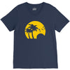 beach silhouette birds sand sunset V-Neck Tee