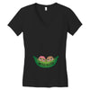 Two Peas In a Pod Twin Chocolate Babies Women's V-Neck T-Shirt