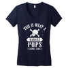 This Is What A Bad Ass Pops Looks Like Women's V-Neck T-Shirt