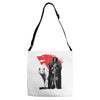 the king and the white wol Adjustable Strap Totes