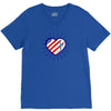 heart us flag 4th july fredom america usa V-Neck Tee