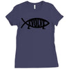 evolve t shirt small funny evolution science atheist darwin atheism fi Ladies Fitted T-Shirt