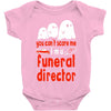 can't scare me halloween funeral direct Baby Bodysuit