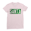 santa green glitter Ladies Fitted T-Shirt