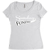 sunday funday (white) Women's Triblend Scoop T-shirt