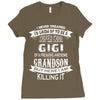 Super Cool Gigi Of A Freaking Awesome Grandson Ladies Fitted T-Shirt
