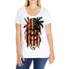 skull us flag Ladies Curvy T-Shirt