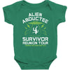 alien abductee survivor tour ufo nerd geek comic funny Baby Bodysuit