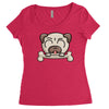 cute pug dog Women's Triblend Scoop T-shirt