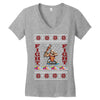 ugly sweater fight christmas t shirts Women's V-Neck T-Shirt