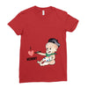 Cute Baby Painter's Mom Love Ladies Fitted T-Shirt