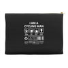 I Am A Cycling Man white letter Accessory Pouches