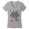 mama bear message Women's V-Neck T-Shirt