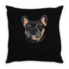 blue and tan frenchie Throw Pillow
