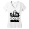 Queens Are Born In May Women's V-Neck T-Shirt