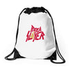 pizza slayer Drawstring Bags