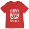 legends are born in september V-Neck Tee