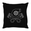 turbo skull and crossbones Throw Pillow