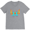 high tooths with joint V-Neck Tee