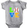 love baseball neon rhinestuds Baby Onesie