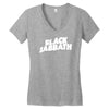 black sabbath metal rock baseball jersey Women's V-Neck T-Shirt