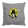 rock cat Throw Pillow