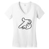 mickey pistol hands gun hip hop mens r&amp;b gangsta banksy grey t shirt s Women's V-Neck T-Shirt